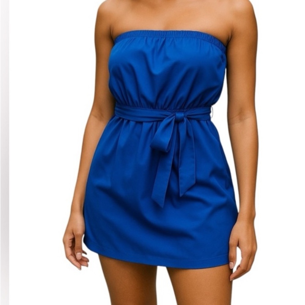 Express Cobalt Blue Strapless Mini Dress